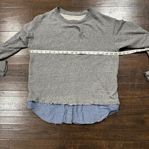 Current Elliott Womens The Detention Sweatshirt Chambray Heather Grey Size 2 - Picture 7 of 8